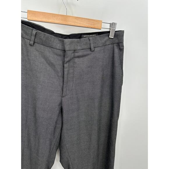 Banana Republic Factory Tailored Fit Grey Black Dress Pants Men's Size 33 x 34 - Picture 4 of 7